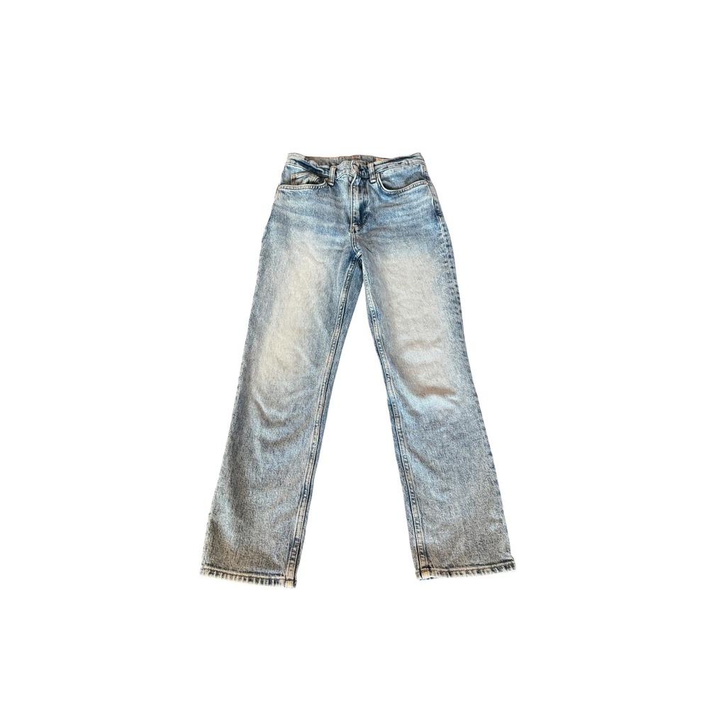 Rag & Bone Womens High Rise Wren Straight‎ Leg Jeans Light Wash Blue Denim Sz 26